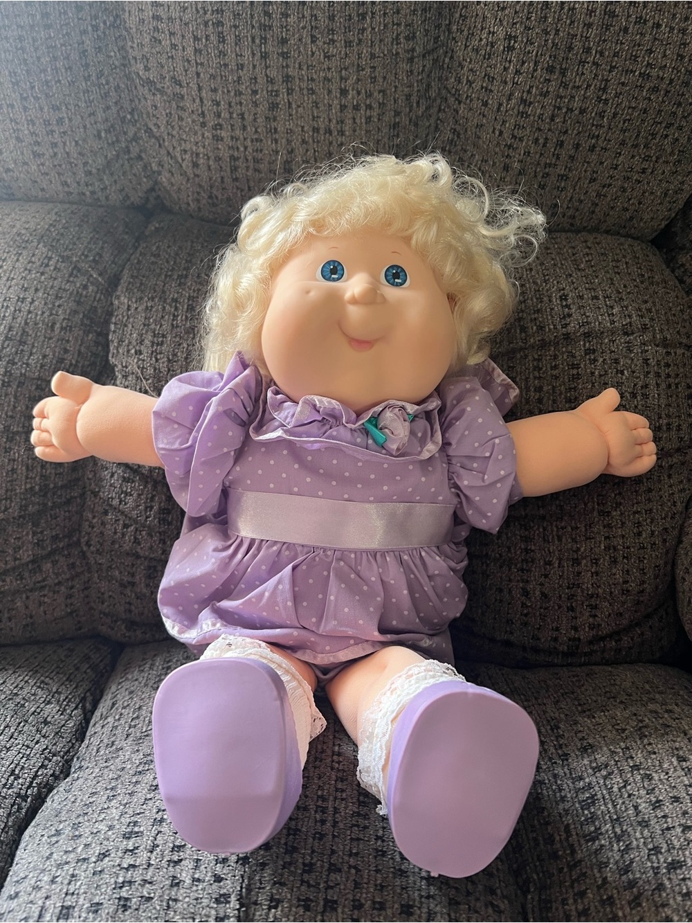 Vintage 1980s Cabbage Patch Kids Growing Hair Doll - Blonde with blue eyes